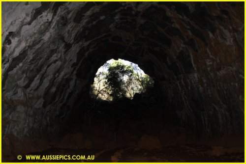 Looking out from a lava tube at Undarra National Park.