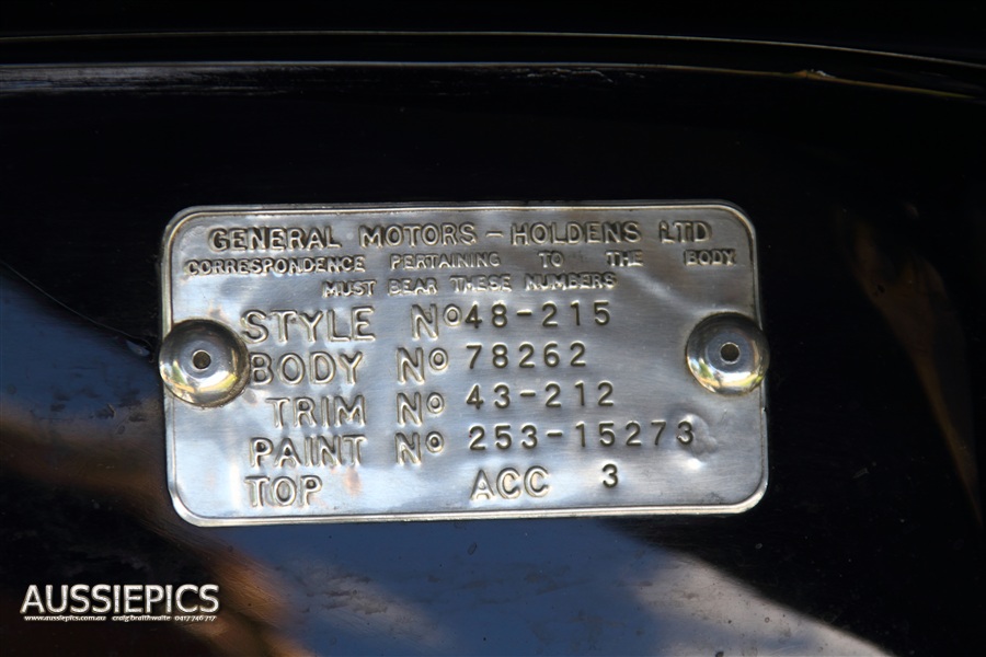 General Motors-Holdens LTD, 48-215 (FX) Compliance plate