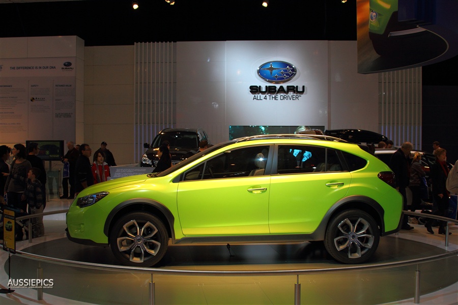 Subaru's concept car and it's amazing 'highlighter' paint job.