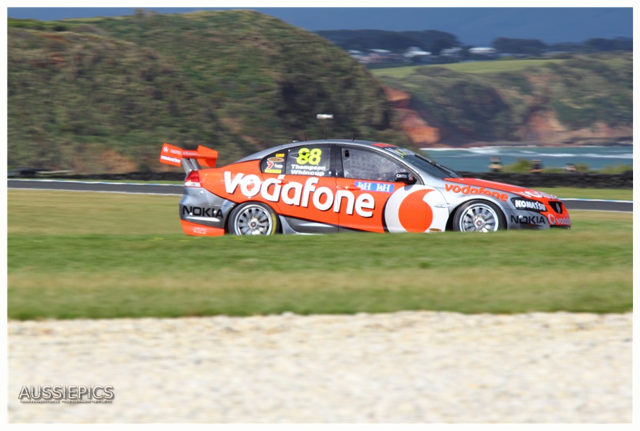 v8 Supercar shots from Phillip Island : one of the vodaphone cars