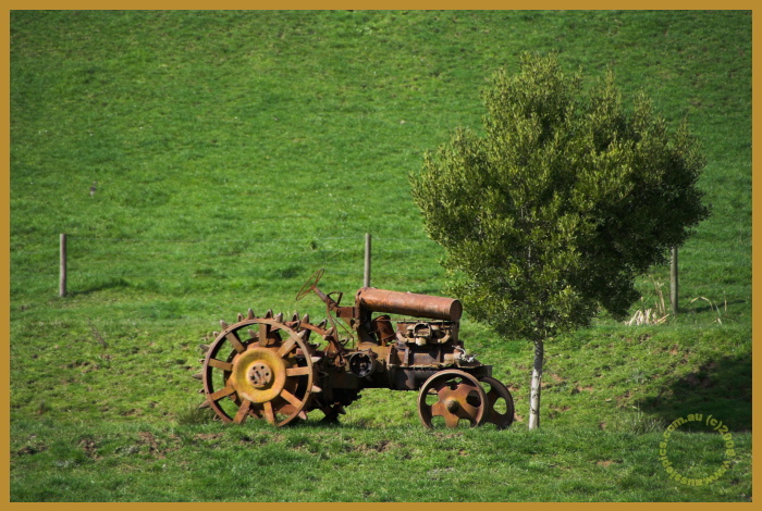 An old tractor on the Poowong - Bena road